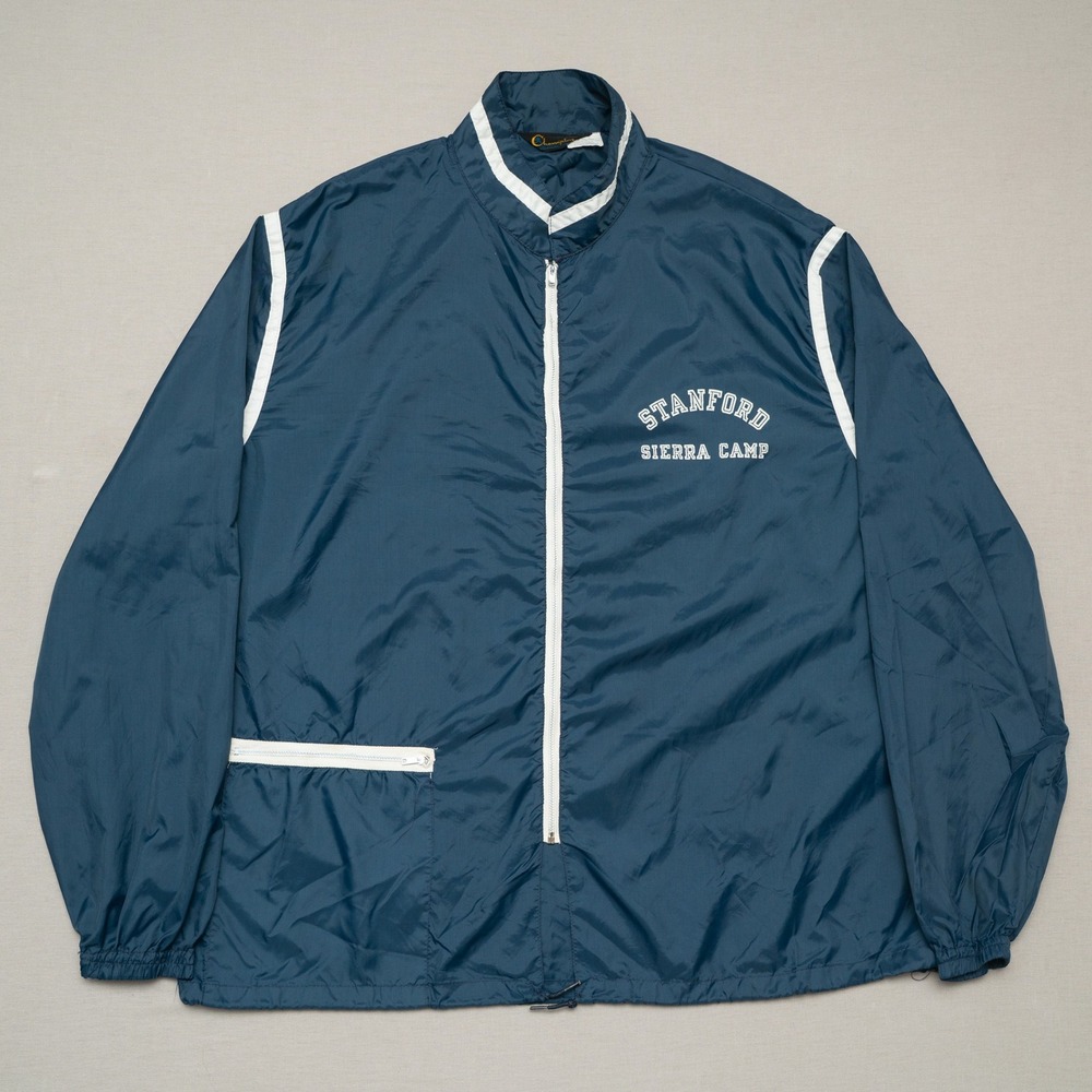Vintage 60s Champion Stanford Sierra Camp Windbreaker Zip Up Racing Running Man
